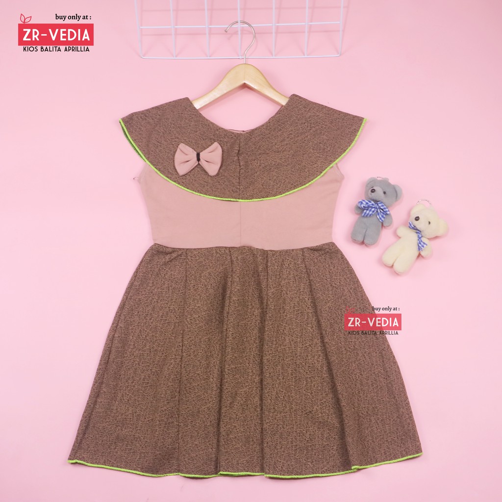 Dress Evelin size Bayi - 6 Tahun / Baju Anak Perempuan Model Dres AtasanCewek Gaun Pesta Motif Adem