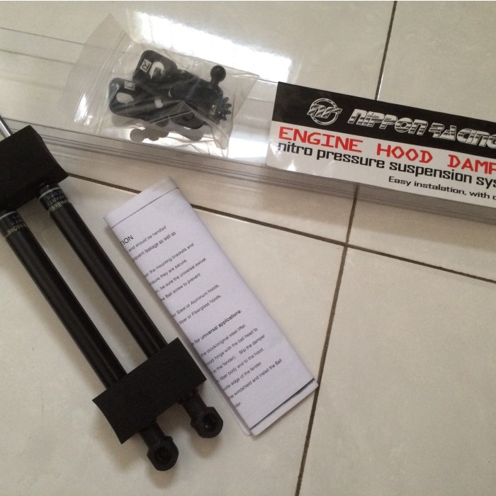 All New Pajero Sport 16- Hood Damper Merk Nippon Racing - Hitam, Pajero 16-20