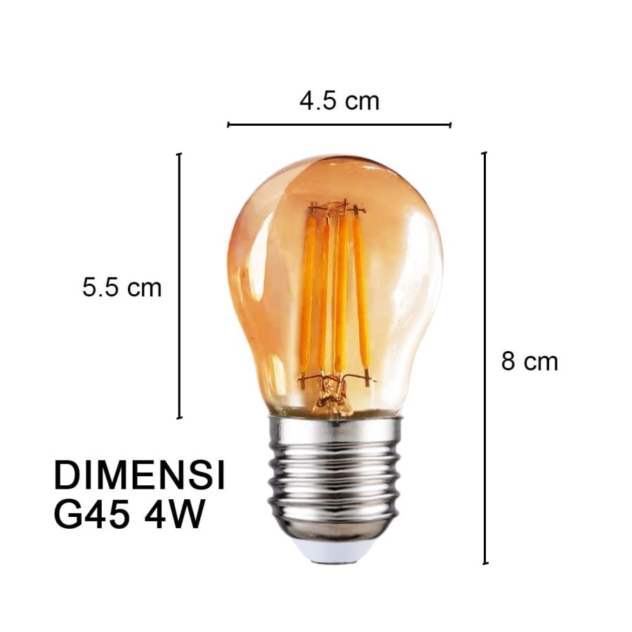 Lampu Bulb LED Filamen Edison Vintage G45 4 Watt/4W Fitting E27