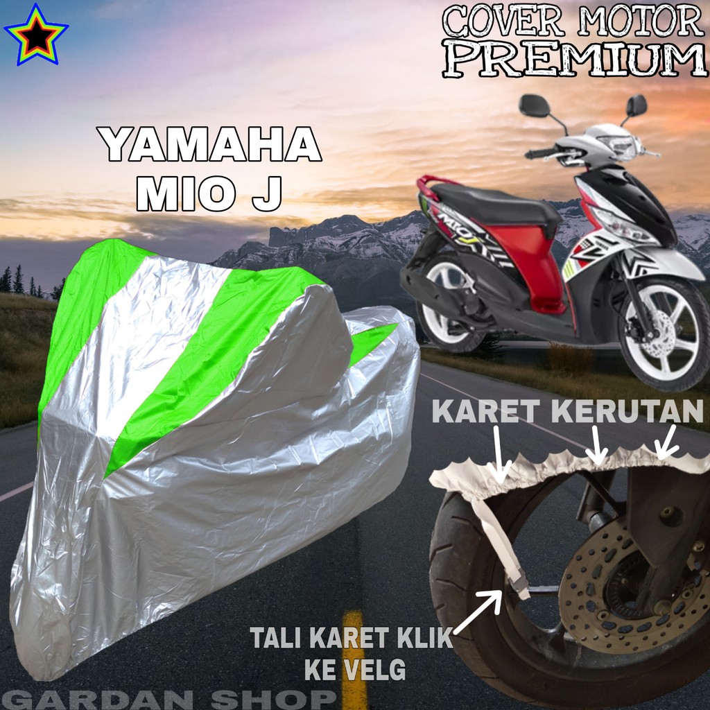 Sarung Motor YAMAHA MIO J Silver HIJAU Body Cover Penutup Pelindung Motor Mio PREMIUM