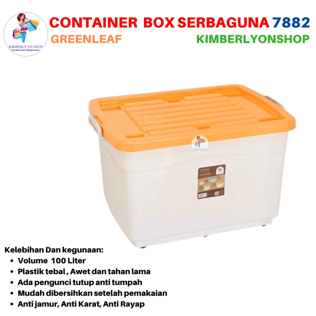 Container Box SIERRA 100 L Tempat Penyimpanan Roda 7882 Green Leaf