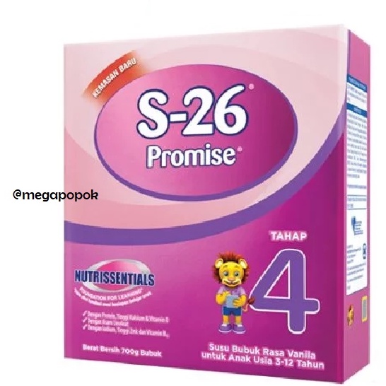 S-26 Promise Box Tahap 4 Usia 3-12 Tahun Rasa Vanila 700gr/megapopok