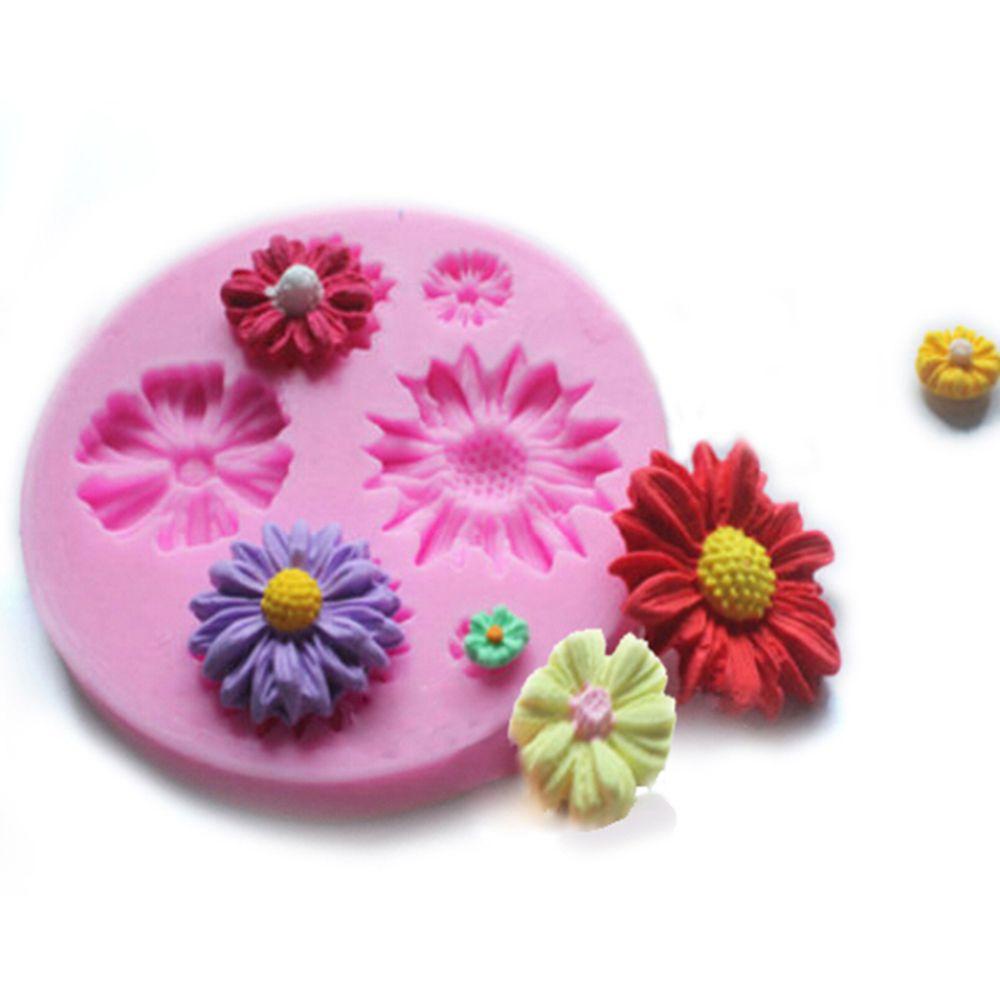 Solighter Cetakan Adonan Kue Fondant Desain Bunga Matahari Daisy Sun Flower Rose Untuk Sugarcraft