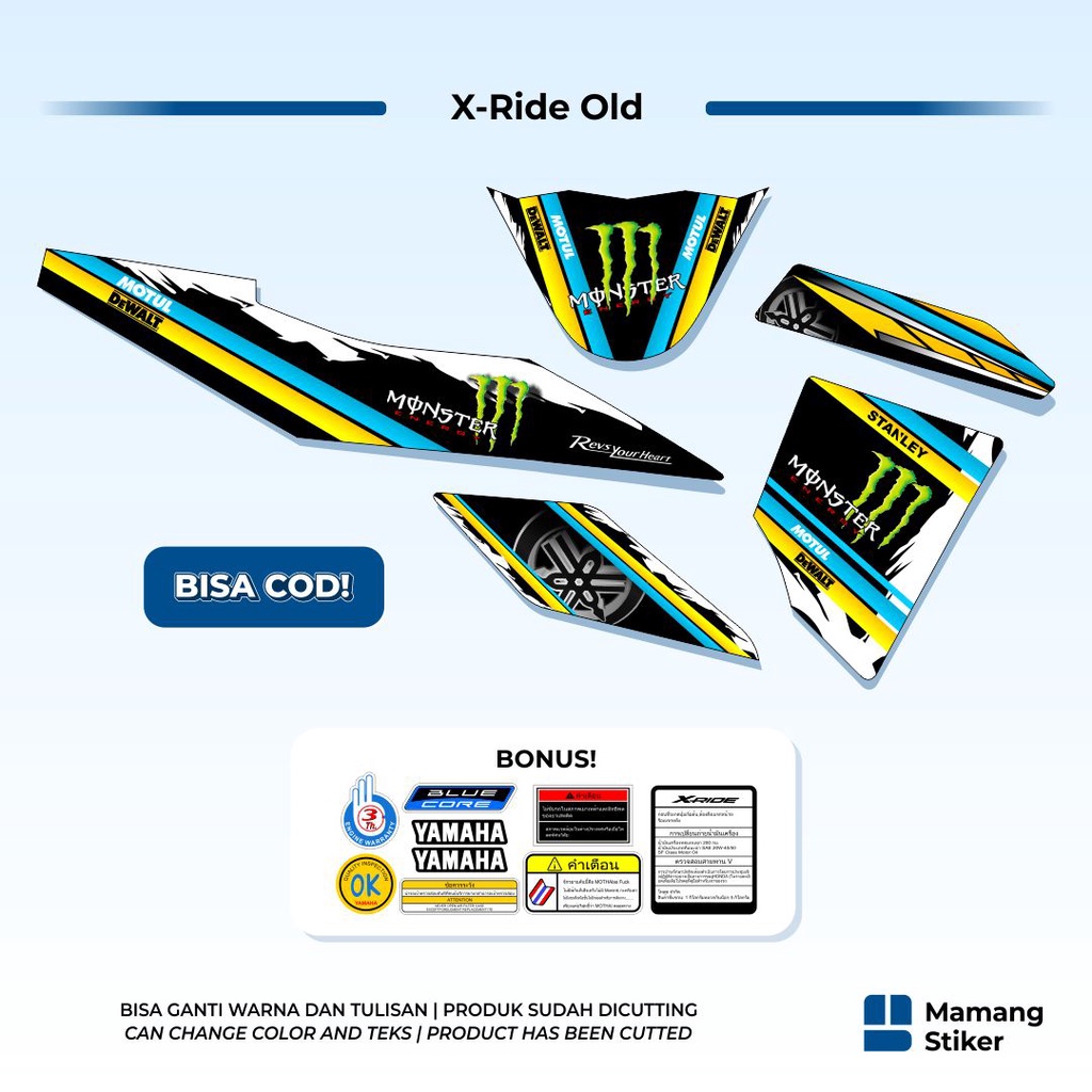 Striping XRIDE Old Variasi (8) X Ride 115 Lama Sticker Stiker Skotlet Racing Simpel Sederhana Keren 