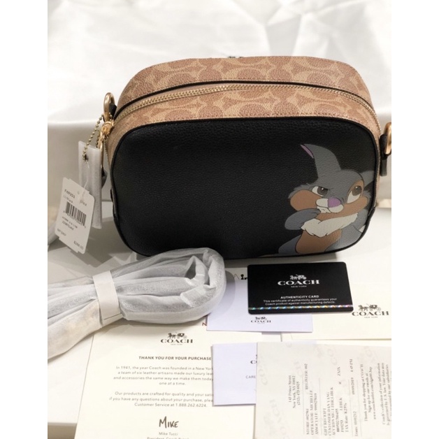 DISNEY X COACH CORNER CAMERA SLING BAG  WITH THUMPER (COACH 69253)