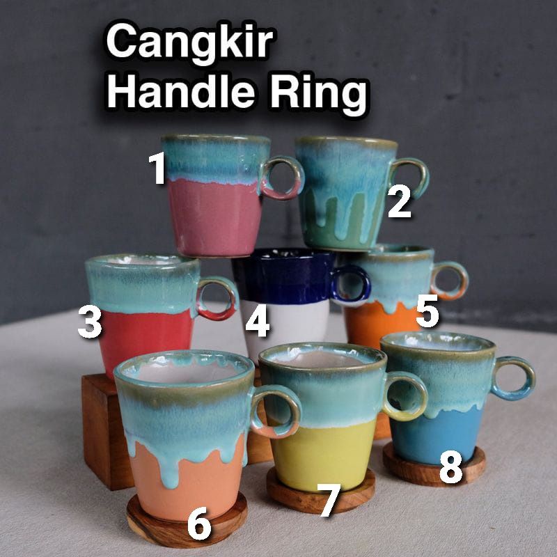 Cangkir Mug Gelas Kopi Teh Keramik Handle Ring Homemade Naruna Promo Paket Hemat