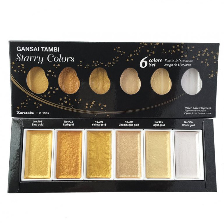 

ZIG KURETAKE WATER COLOUR GANSAI TAMBI STARRY SET 6 COLOUR