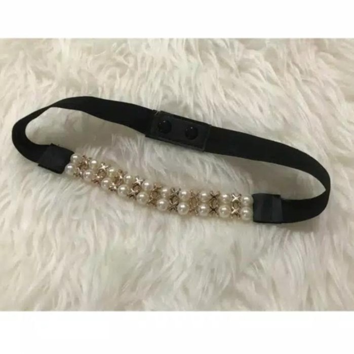 Belt mutiara karet/ aksesoris belt mutiara