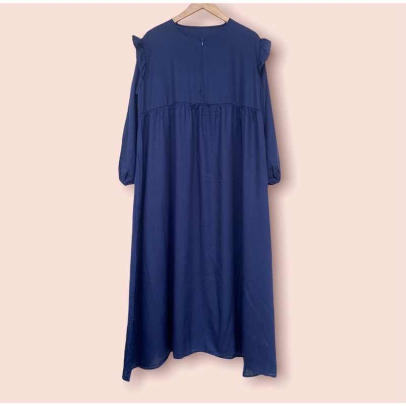 Cardigan motif bulu/ Malauni long cardigan-Isyana midi Navy