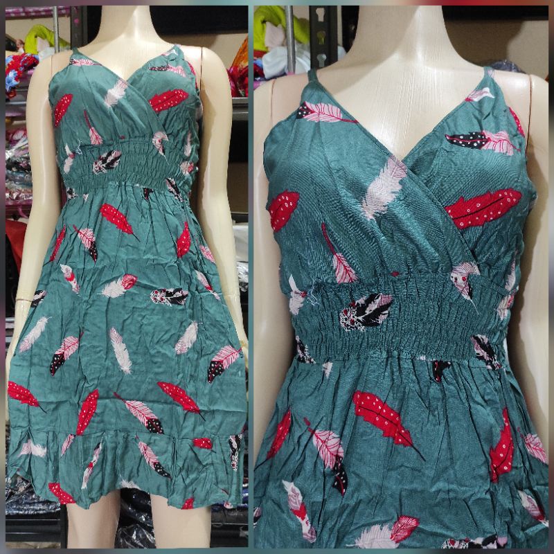 daster bali moza tali pendek ruffle LD 110-25