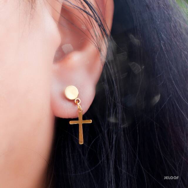 Jeloof Anting Abigail Gold Tindik | Anting Tindik Anting Wanita Emas Anting Fashion | Abigail Earrings by Jeloof