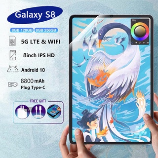 Asli Terbaru Tablet Murah PC Galaxy S8 Tablets 12GB + 512GB Tablet Android 8 Inci Layar Besar Full Screen Wifi 5G Dual Sim Untuk Anak Belajar