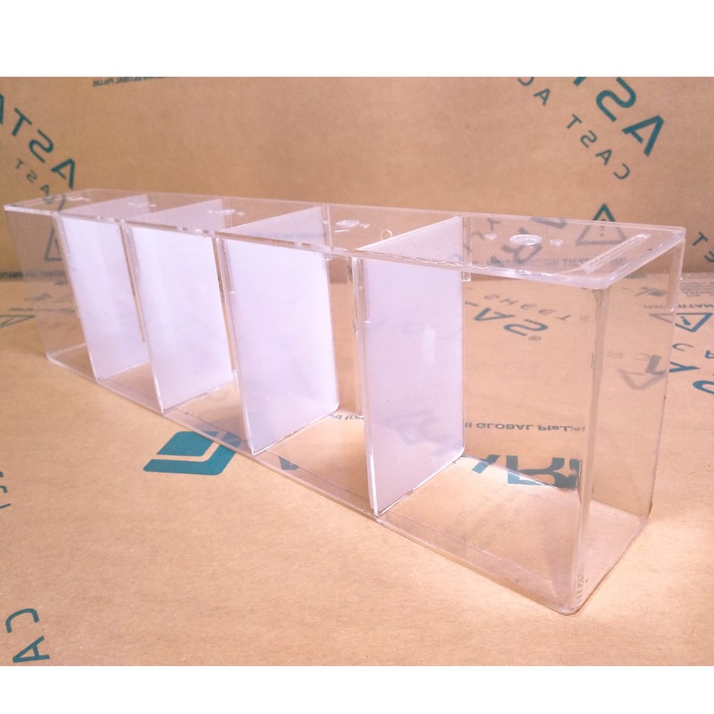 SOLITER AKRILIK CUPANG AKUARIUM CUPANG MINI SELFIE 5 KAMAR 50x8x15cm 2mm BENING