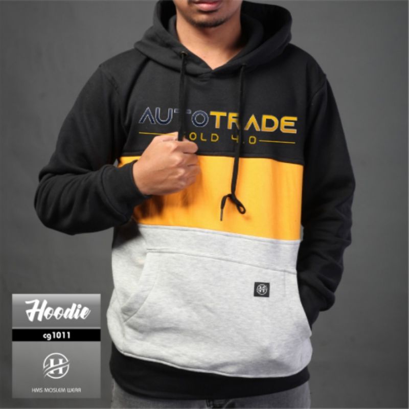 Sweater Hoodie ATG AUTO TRADE GOLD - Garis Hitam Kuning