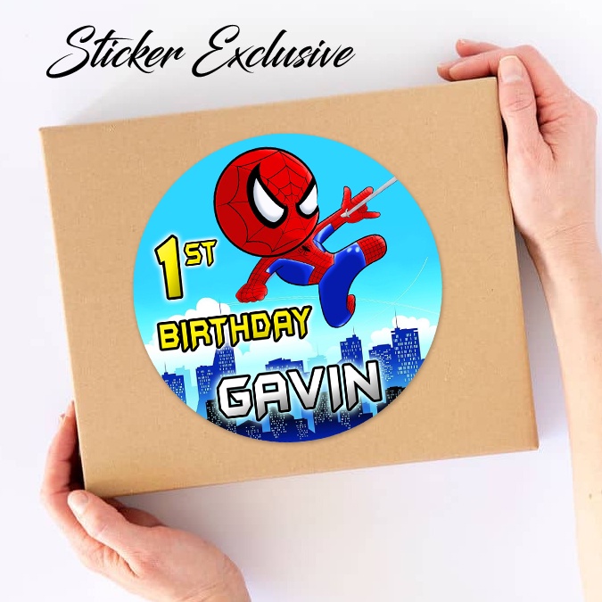 

50 STIKER / STICKER BABY SPIDERMAN 10 UTK BAG / BENTO / SOUVENIR ULTAH ULANG TAHUN