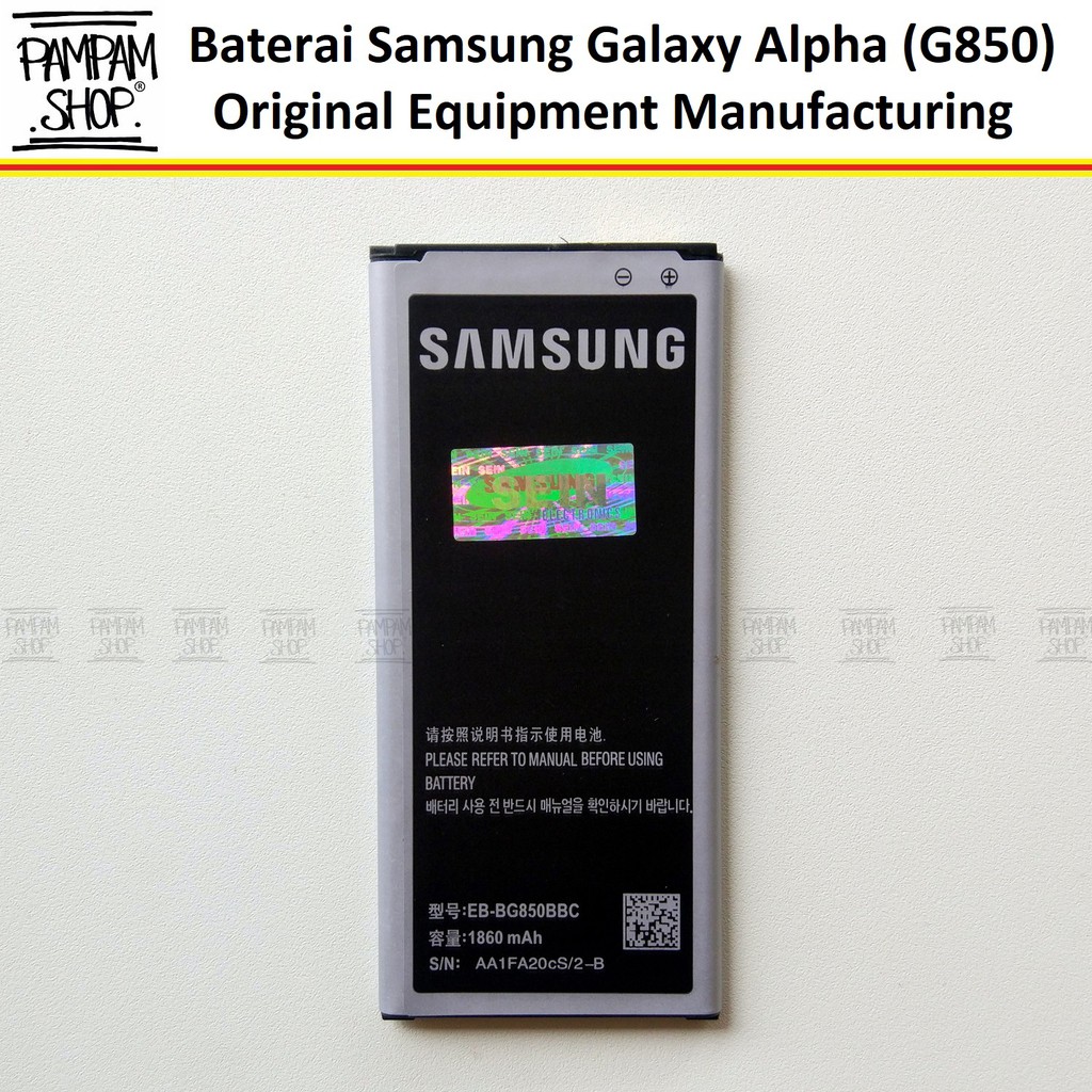 Baterai Samsung Galaxy Alpha G850 EB-BG850BBC Batre Batrai Battery HP SEIN Alpa Handphone