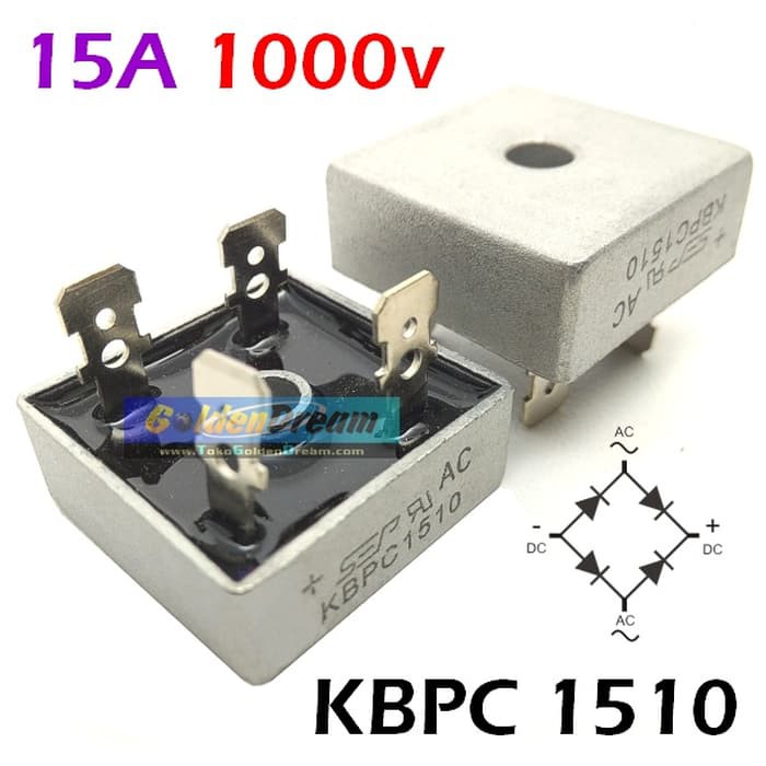 [PAS-9038] Dioda Jembatan KBPC 1510 15A 1000V Silicon Bridge Rectifier Taiwan SEP