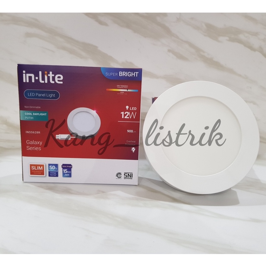 Inlite Downlight Led Panel 12 Watt Bulat Outbow - Putih INSS628R