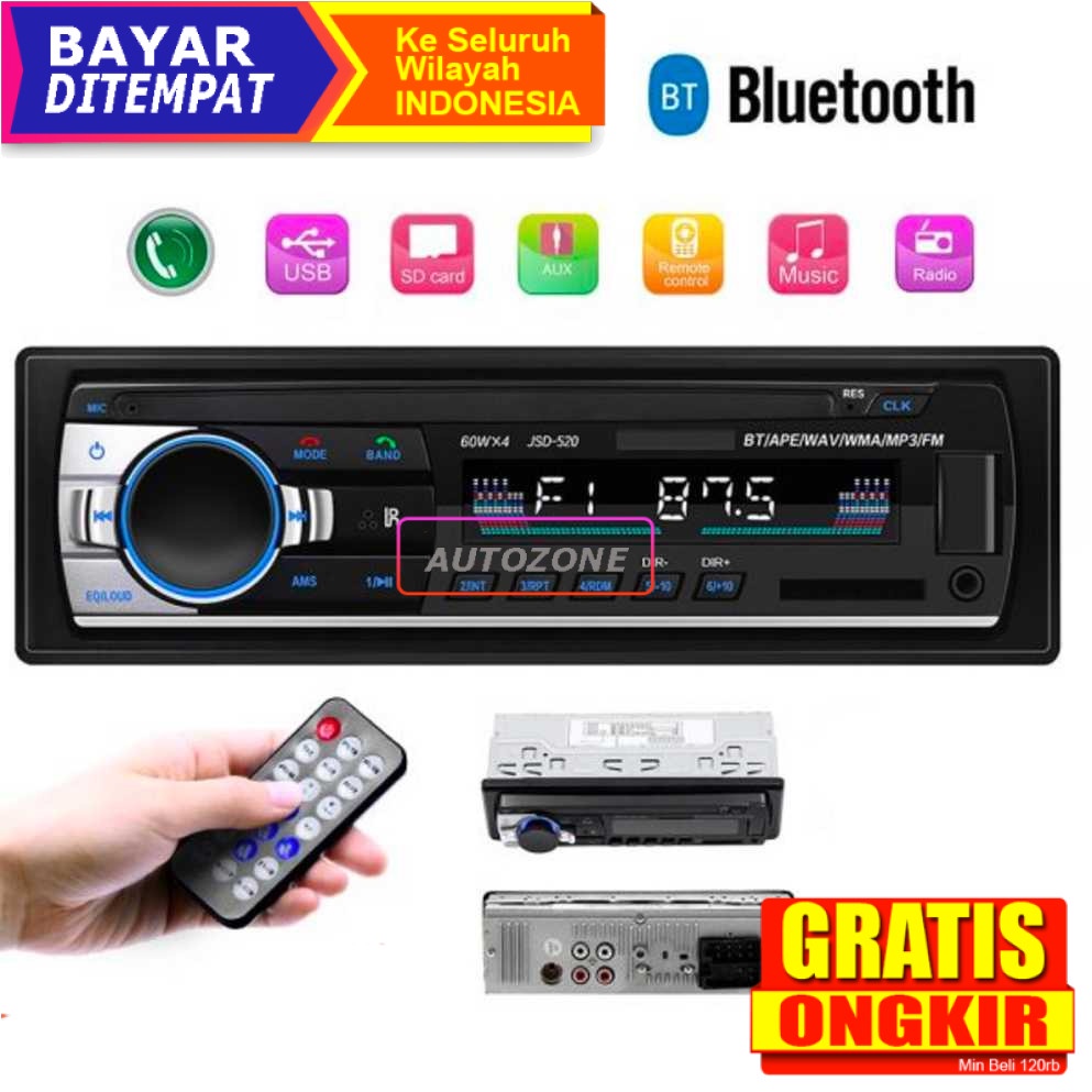 Taffware Tape Audio Mobil Multifungsi Bluetooth MP3 FM Radio - JSD-520 Tape Audio Mobile Bluetooth F