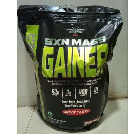 Bxn mass gainer 15 lbs  , BPOM RI ,HALAL MUI  rasa cokalat, banana ,setrowbery dan 3 rasa 3 pack