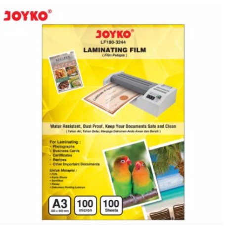 

Laminating Film Plastik Laminating Joyko LF100-3244 A3 100 Sheets