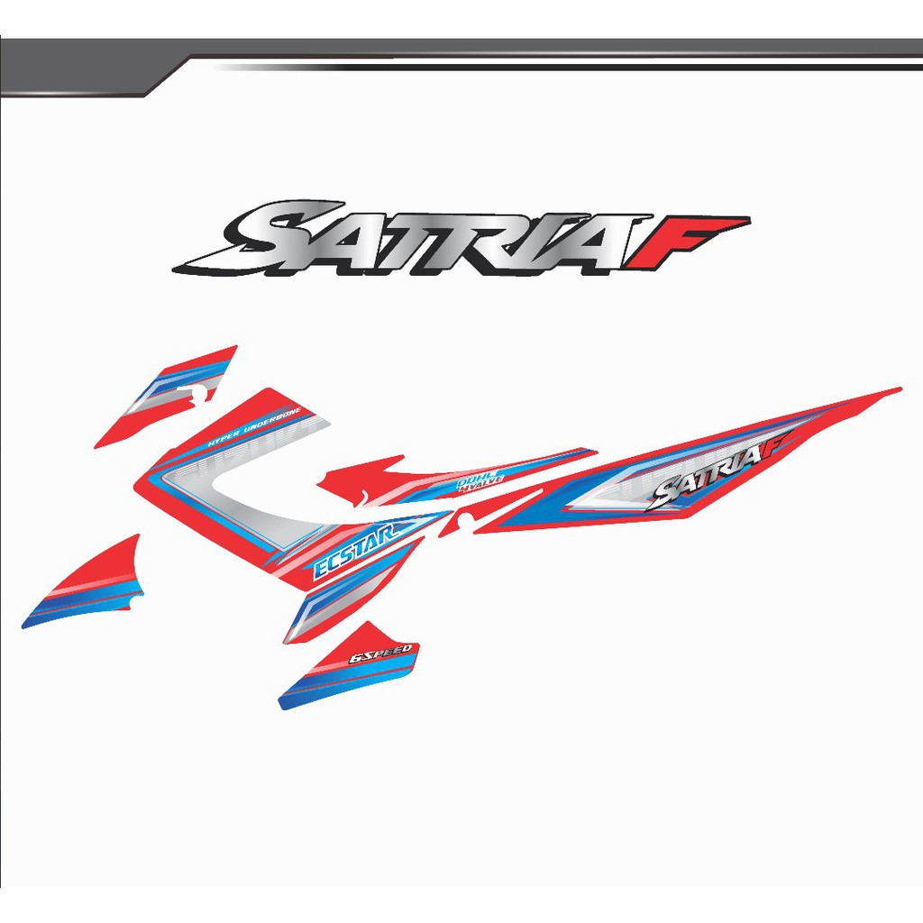 STRIPING STIKER SATRIA FU FACELIFT 2013 2014 2015 GRAFIS GARIS ECSTAR