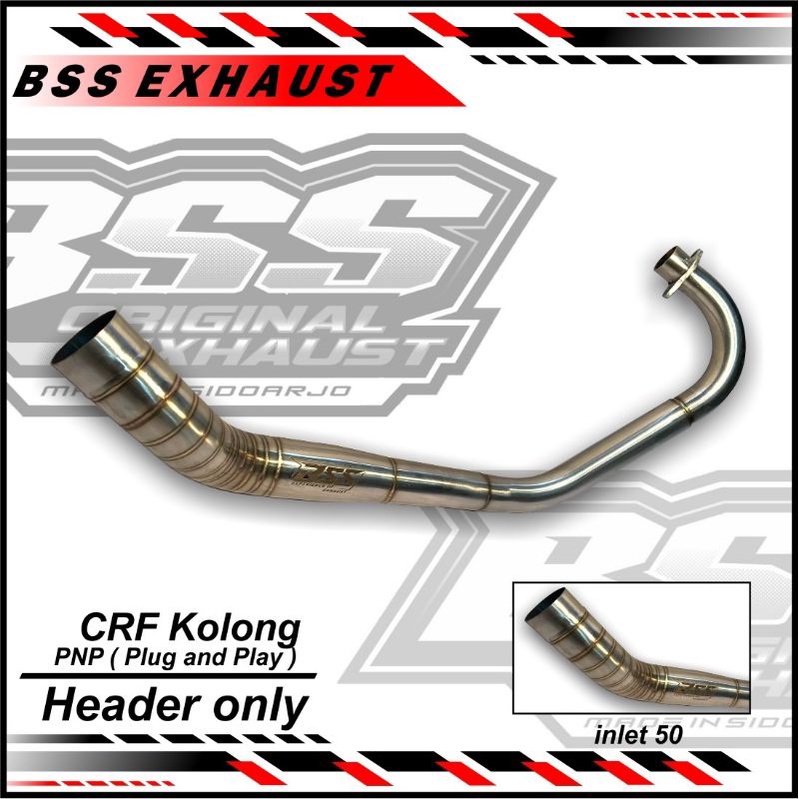 Knalpot BSS CRF Kolong Inlet 50 Pipe Only Original BSS