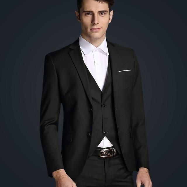 SETELAN JAS PENGANTIN PRIA WARNA HITAM 4IN1 - EXECUTIVE FULL BLACK FULL HIGH TWIST NIKAYU ORIGINAL