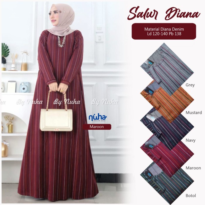 NEW ANJANI#9 JUMBO MAXY TERBARU GAMIS JUMBO BAHAN KAOS DENIM TEBAL - marun