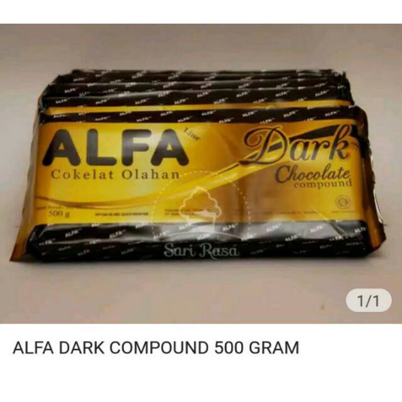 ALFA dark chocolate compound 500gr - coklat batang