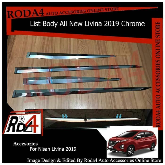 Side Moulding List Body Mobil Nissan All New Livina 2019 Chrome - KHAIRUN
