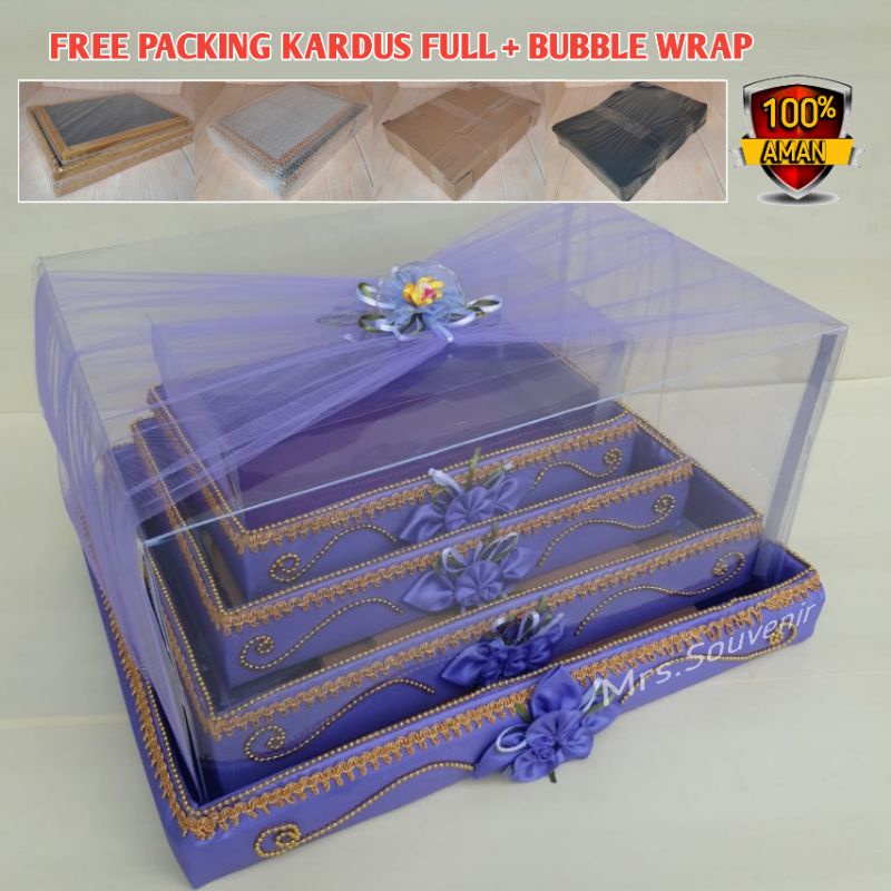 Kotak Hantaran Seserahan Pernikahan Mika Box Mewah Free Packing Tambahan Kardus Full Plus Label Fragile Termurah