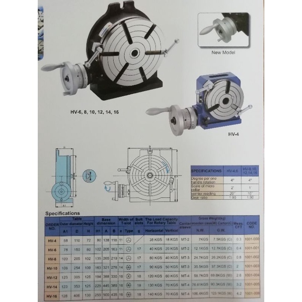 

Vertex rotary table HV - 6