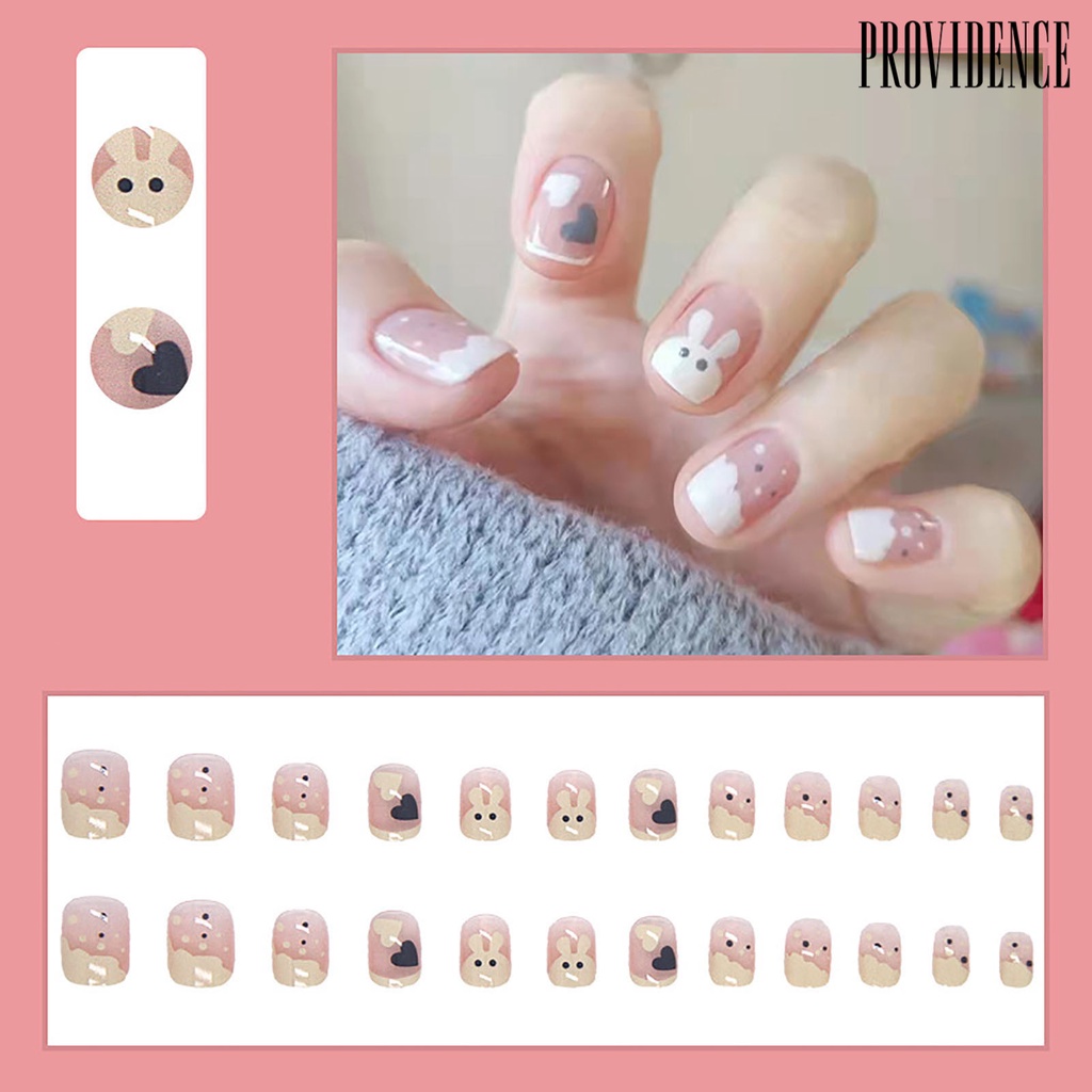 Providence 1 Set Kuku Palsu Ultra Tipis Full Cover Tahan Pudar Untuk Nail Art