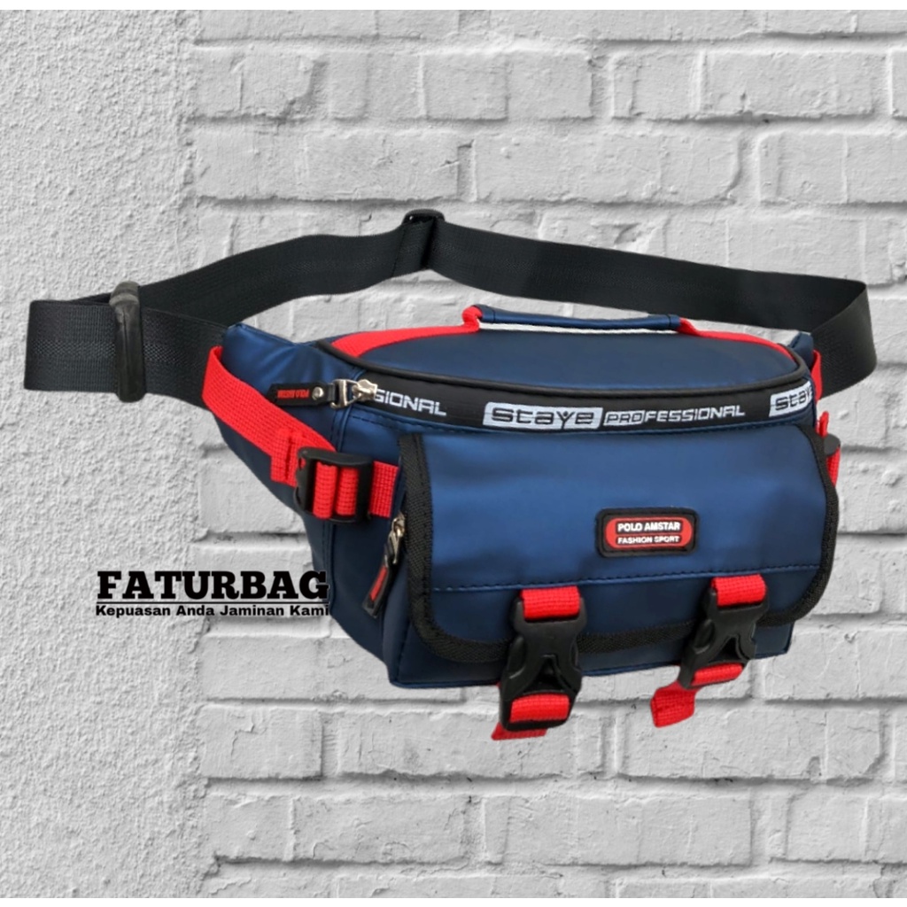 Tas Pria Waistbag Tas Pinggang Tas Selempang 100% Waaterproof Tas Pinggang Sporty Tas Outdoor Tas Selempang Pria Dewasa