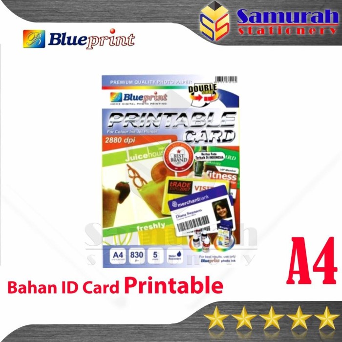 

(DISKON TERMURAH) Bahan ID Card Blueprint Ukuran A4 830 Um / Printable Card BP - GPA4210