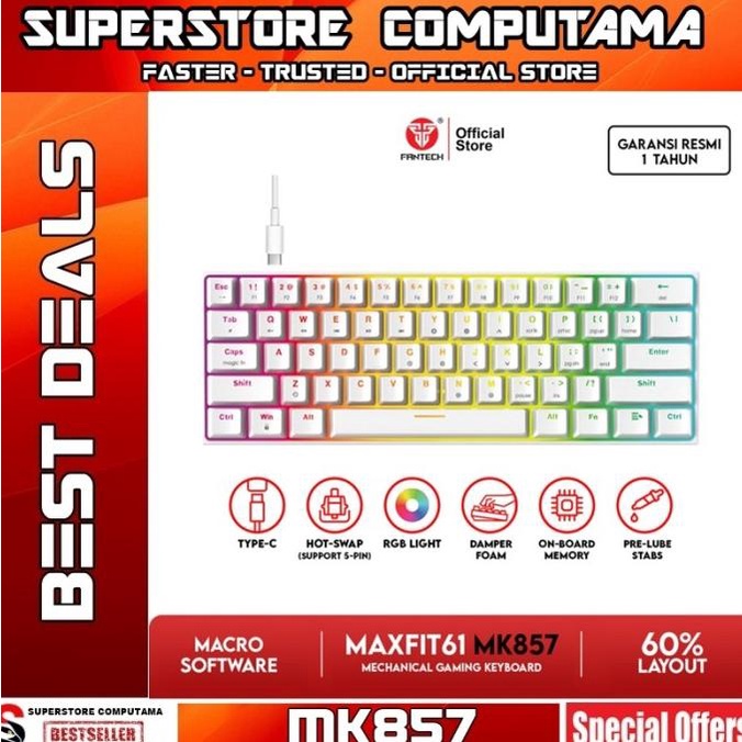 FANTECH MAXFIT61 MK857, KEYBOARD 60% - Gaming Keyboard