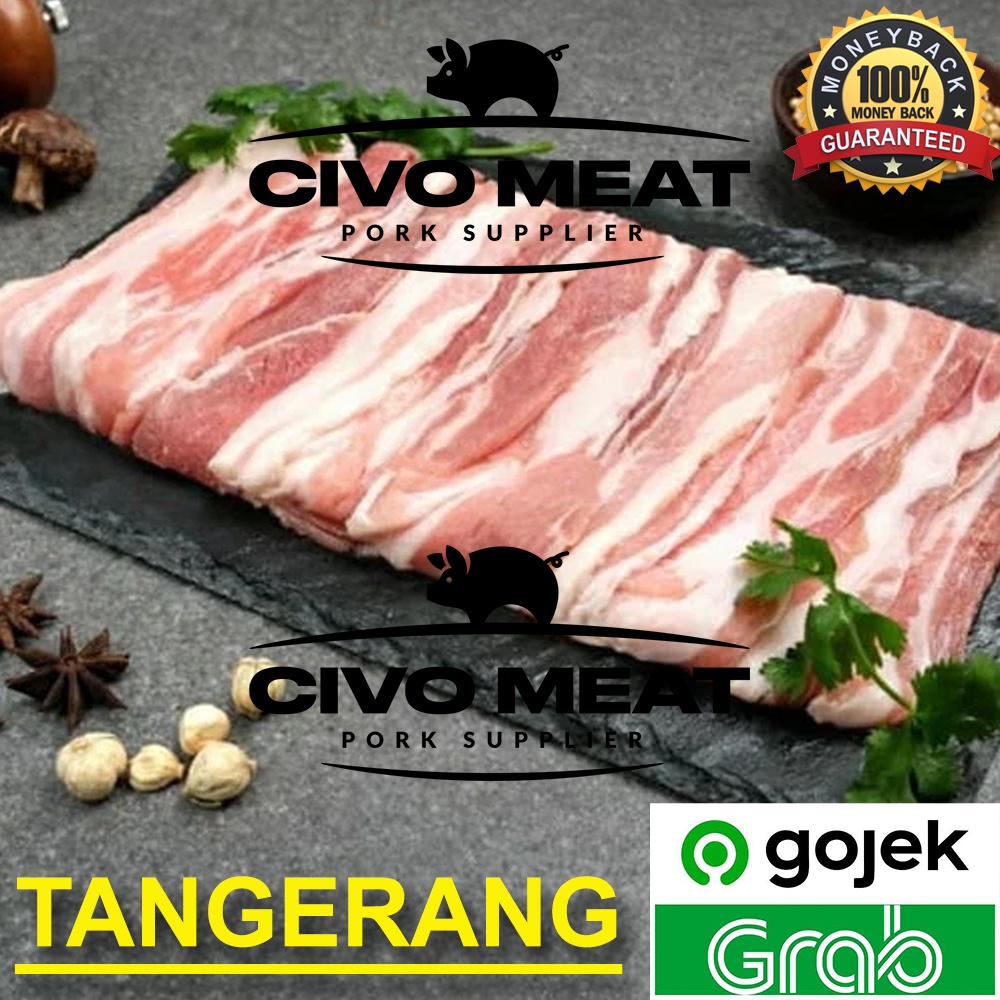 PREMIUM Pork Belly Slice / Daging Babi Samcan Slice mesin 1kg