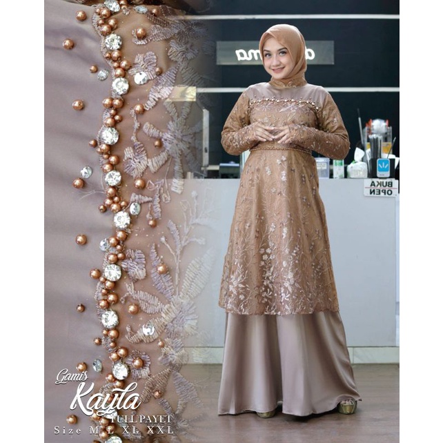 Kayla Dress / Kebaya Gamis Modern / Baju Gamis Pesta Mewah