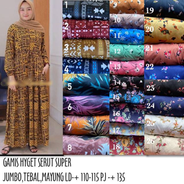 GROSIR GAMIS HYGET SUPER/TEBAL/JUMBO GAMIS MURAH/GAMIS HYGET