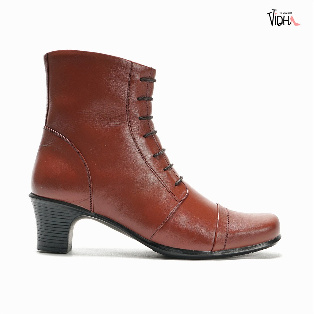 Sepatu Boot Wanita High Luxury Kulit Asli Boots Premium Vidha BV2002