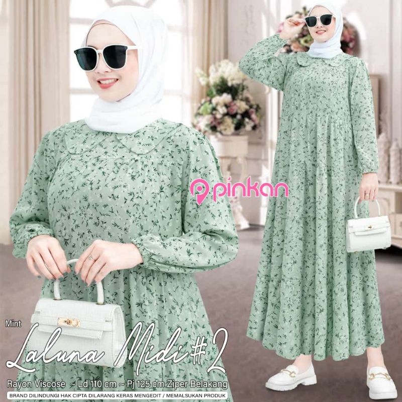 (NEW) MIDI DRESS FASHION MUSLIM //GAYOLA  -DIANA - TULIP -HANA- VONA - LEVIRA - KAMILA - KALANA - VE