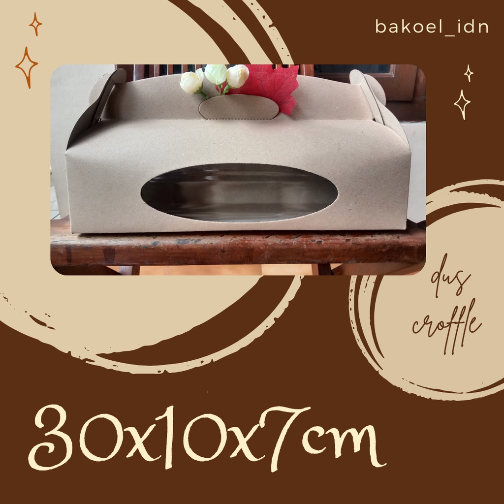Dus Box Laminasi Mika Croffle Bolu Gulung Pie Susu / Gable Box Croffle