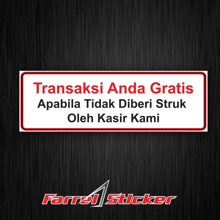 Stiker kasir Sticker tanpa struk gratis