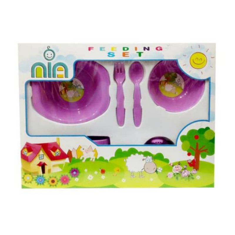 Nia Feeding Set Medium Peralatan Makan Bayi Murah