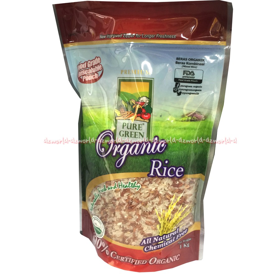 Pure Green Organik Rice 1kg Beras Kombinasi Beras Organik Mixed Rice 1 kg Puregreen Purgreen