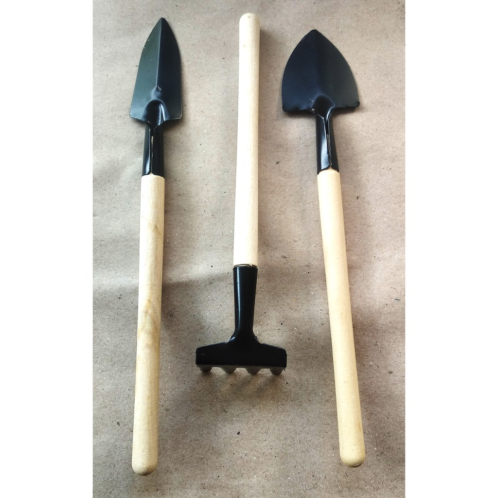 sekop garpu cangkul mini isi 3 pcs untuk menanam benih bibit tanaman alat berkebun garden tool tools