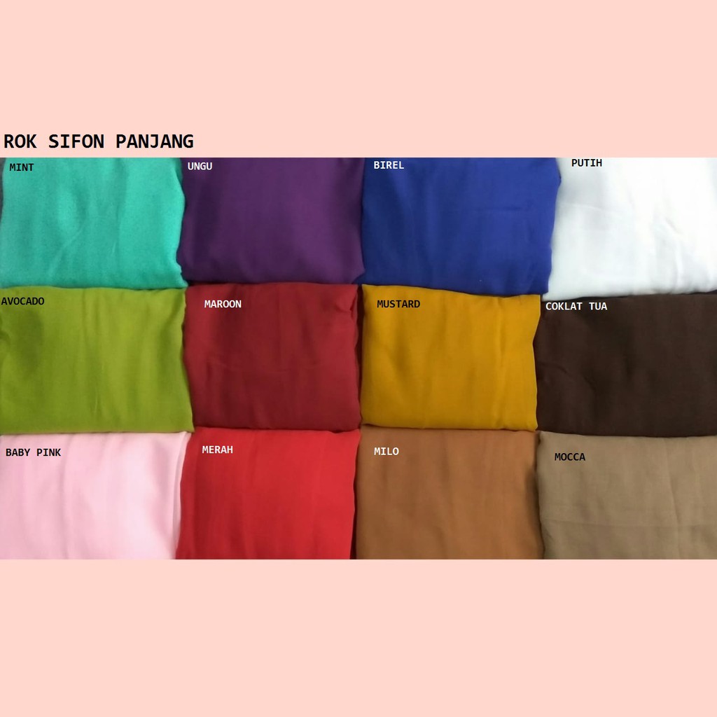 ROK SIFON SIFFON CHIFFON PANJANG SKIRT