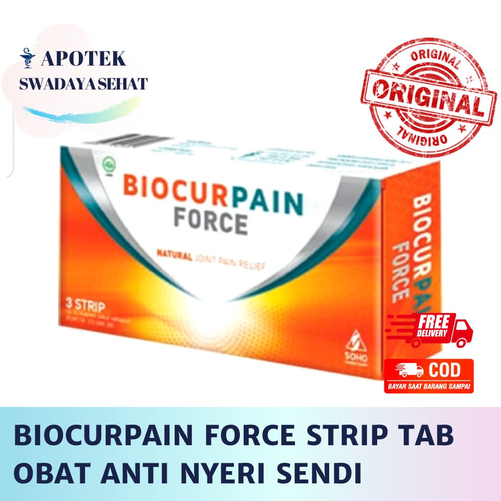 BIOCURPAIN FORCE Strip Tablet - Meredakan Nyeri Persedian Arthritis Sendi Anti Nyeri Biocur pain