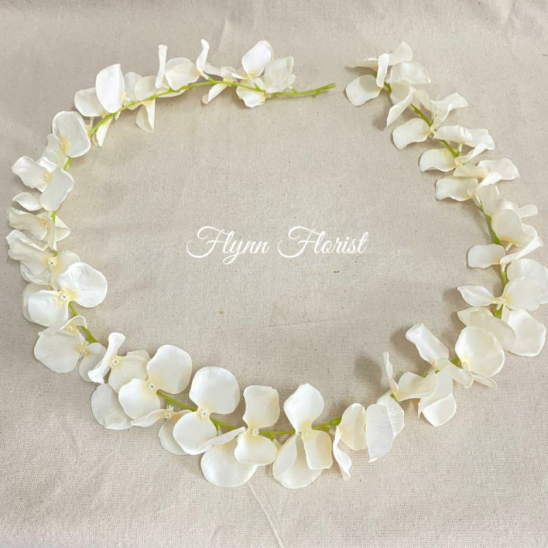 Bunga Hydrangea Juntai x1 (satuan) Bunga Artificial / Bunga Plastik / Bunga Dekorasi / Pernikahan-Cream